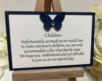 Wedding Advice Cards - Family Children Only - Navy Butterfly