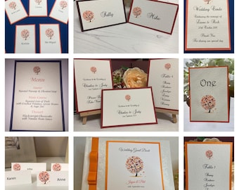 Autumn Tree Wedding Extras - Place Name Cards/Seating Plan Cards/Welcome Signs/Menu/Guest Book/Remembrance Cards/Easel