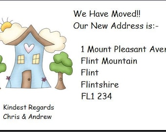 Pack of 20 Change of Address Cards - We Have Moved - Blue House Design