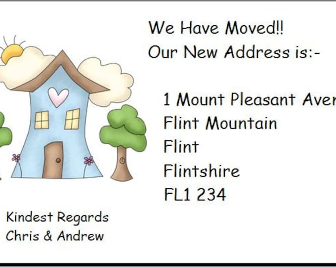 Pack of 20 Change of Address Cards - We Have Moved - Blue House Design