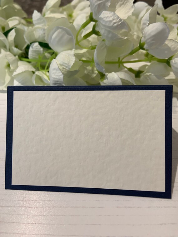 24 Personalised ivory wedding table place cards with names and message 