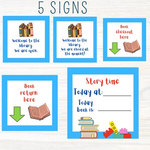 Digital Canva Pretend Play Library Bundle image 2