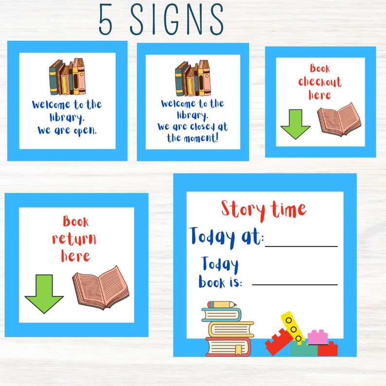 Digital Canva Pretend Play Library Bundle Etsy