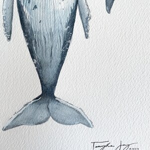 HUMPBACK WHALE original watercolour painting image 4