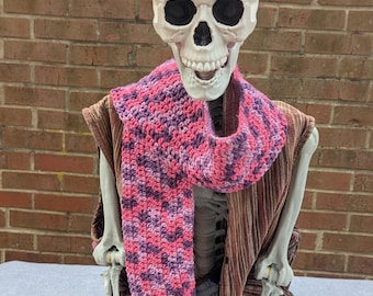 Pink & Purple crocheted scarf