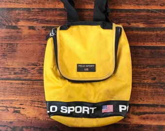 90s Vintage Polo Sport Yellow Backpack