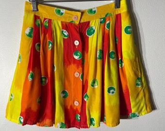 Vintage 90s Monari BY BOSCH VENTIL Button up Colourful Skirt
