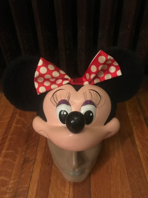 Vtg 1990's Disney Minnie Mouse Hat 3-D Face Ears … - image 4