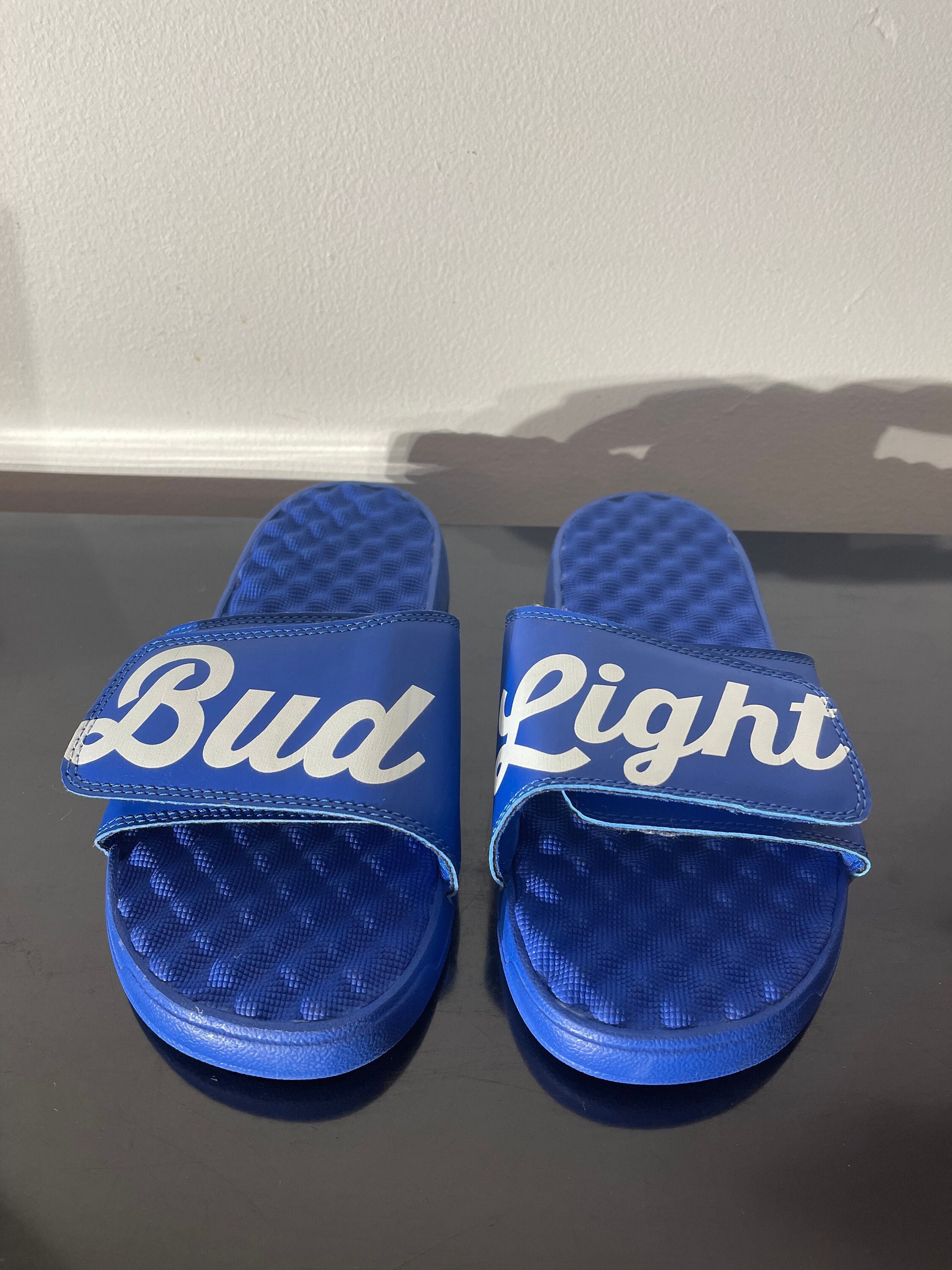 Vtg 00s Dead Stock Bud Light Logo Royal Blue Slide Sandals - Etsy