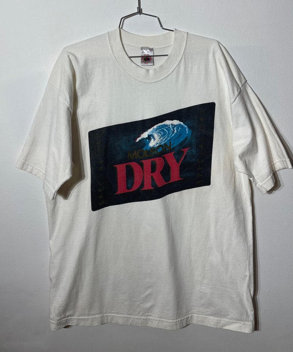 1990s Molson DRY Beer Merch Canadian T-shirt Size… - image 1