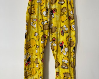 Vtg Retro Homer Simpson The Simpsons Pajama Pants Size XL