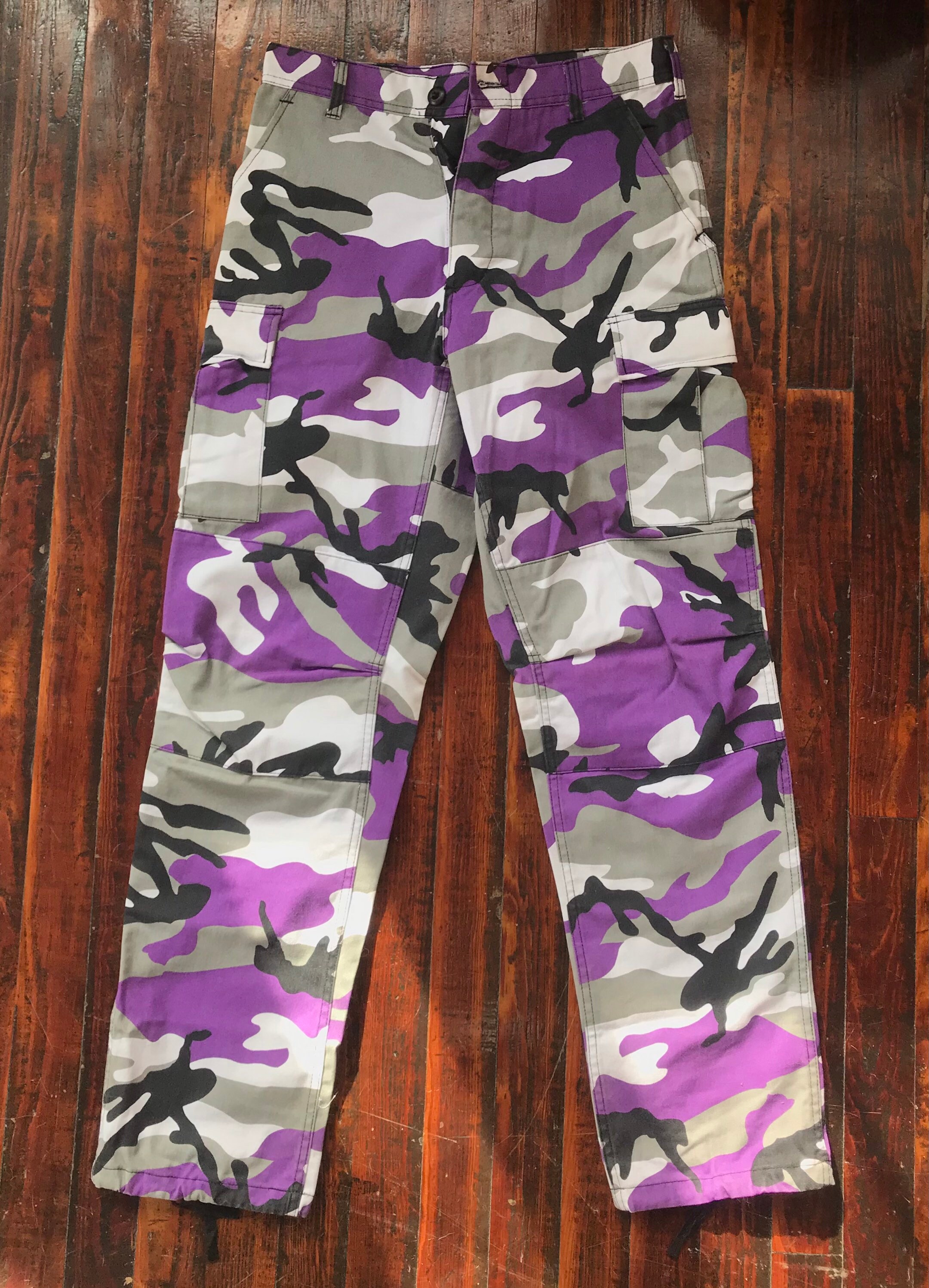 plus size purple camo pants