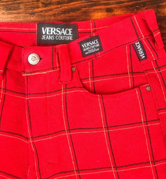 versace plaid pants