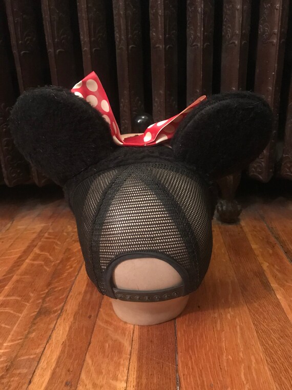 Vtg 1990's Disney Minnie Mouse Hat 3-D Face Ears … - image 5
