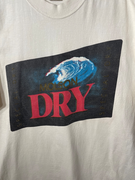 1990s Molson DRY Beer Merch Canadian T-shirt Size… - image 4