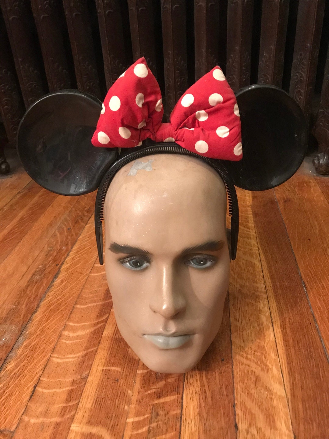 Vtg 90s Disney World Minnie Mouse Ear Headband With Red & White Polka Dot Cloth Bow Etsy
