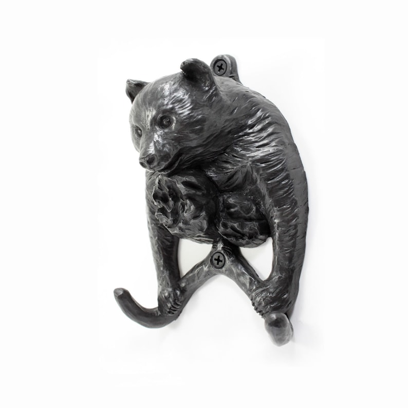 Lazy Black Bear Coat Hook Cold Cast Iron Grizzly Bear Etsy