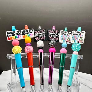 Stylos à bille en silicone - Expressions anxieuses - Amusant - Humour