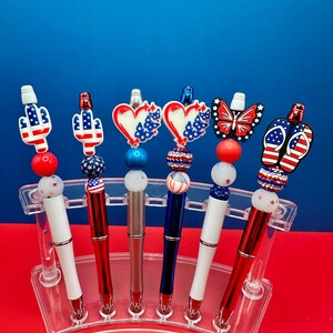 4 juillet - Stylos à bille - Perles en silicone - Cactus - Papillon - Cœur - Sandales