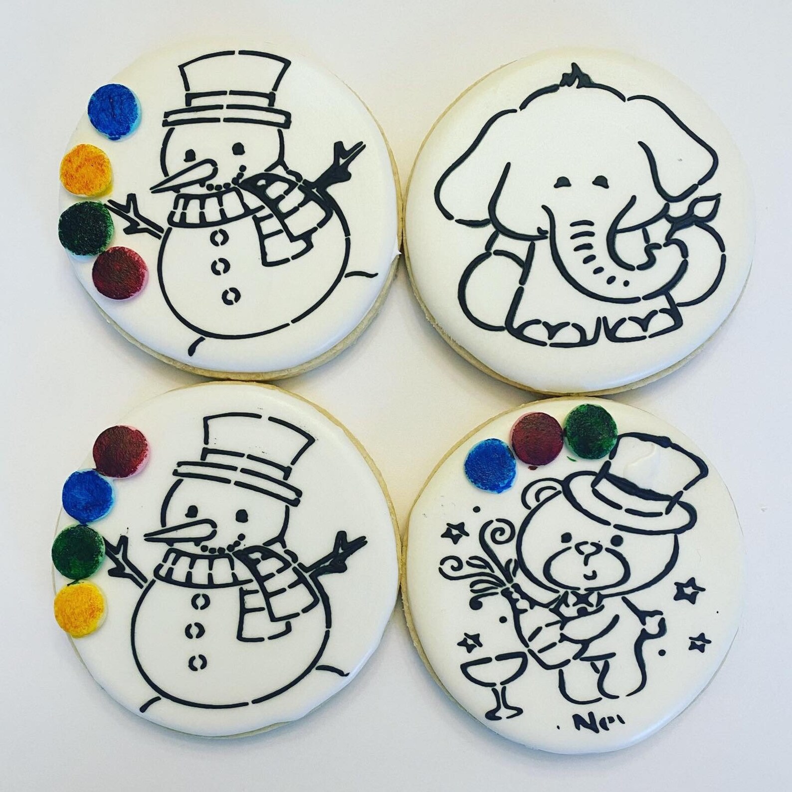 Paint your own cookies snowman Christmas holiday craft Etsy
