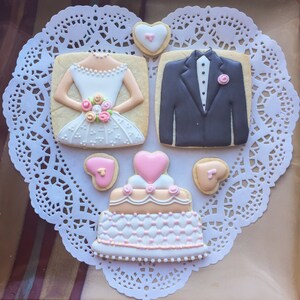 Decorated wedding cookies /engagement anniversary bridal | Etsy