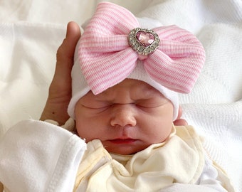newborn pearl bow hat