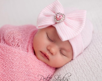 Sarfel Newborn Hats for Girls Hospital Hat Baby Girl Bows and Headbands Infant Beanie Nursery Caps
