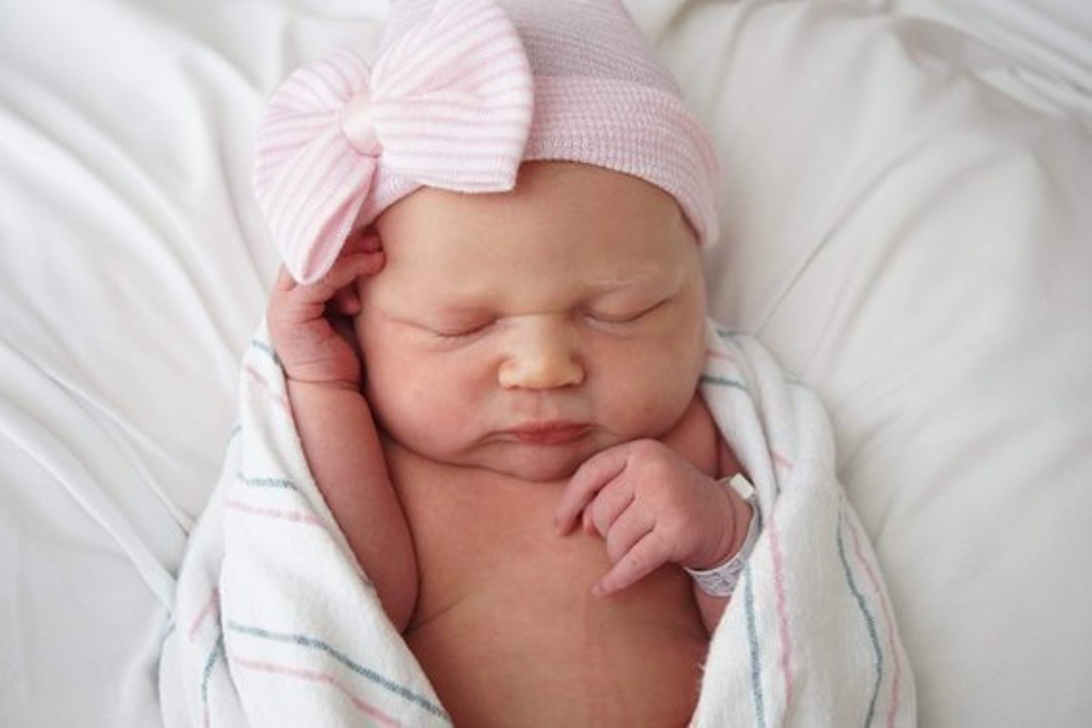 Newborn Hospital Hat Bow Baby Girl Hospital Hat Beanie with Etsy