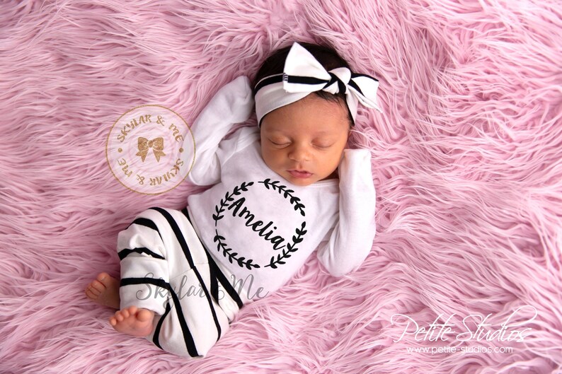 Baby Girl Coming Home Outfit Newborn Girl Take Home Outfit Personalized Baby Girl Clothe Baby Girl Clothes
