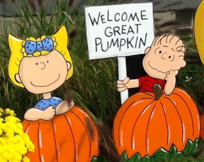 Hand Painted Sally Linus Welcome Great Pumpkin Halloween Yard Art - Etsy