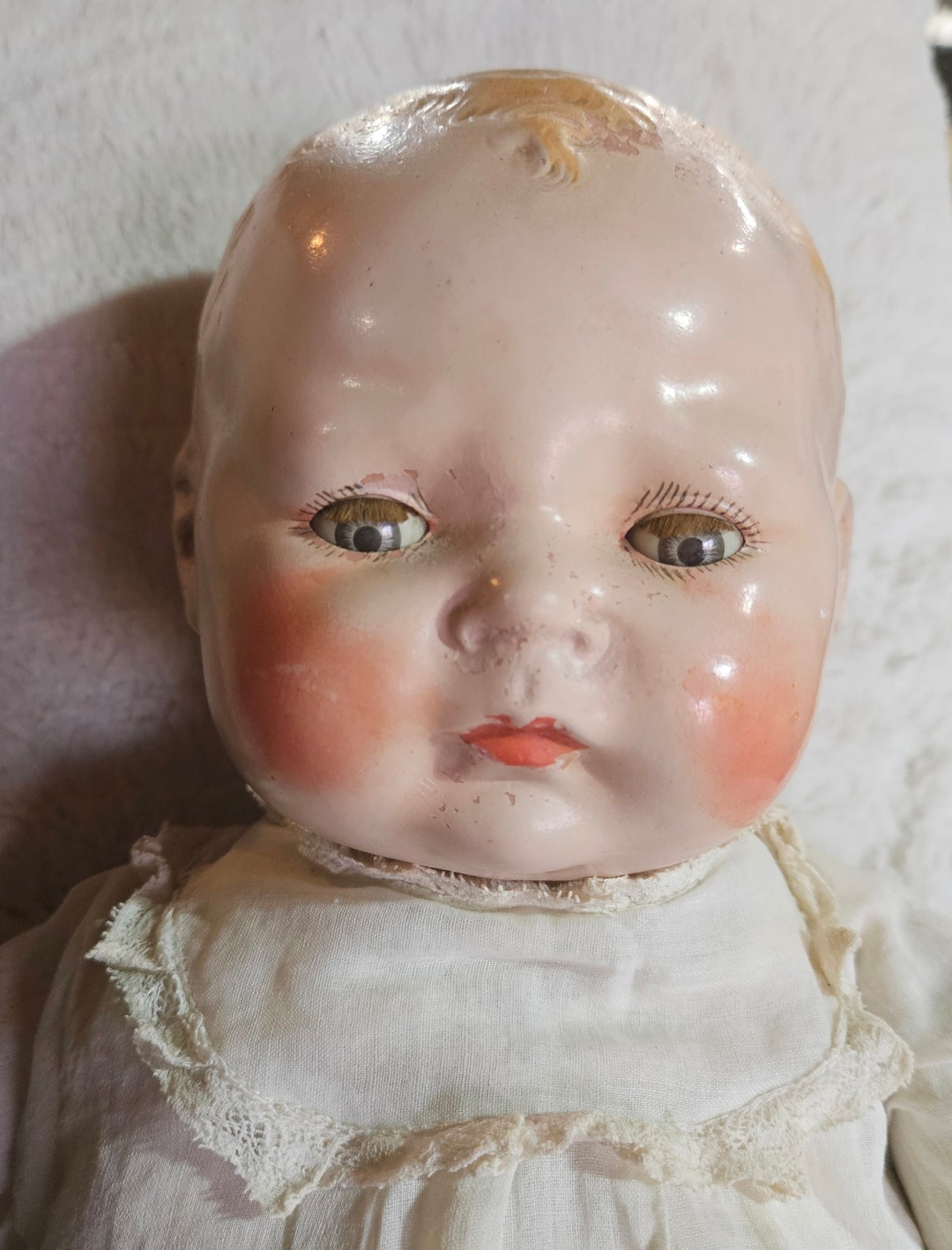 Antique Horsman Compo Tiny Baby Doll Etsy