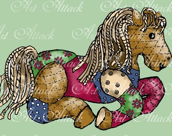 Digital Pony Stamp Quilted Cuties Pony
