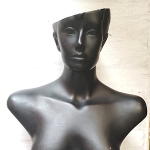 True Vintage Mannequin / Black Female Mannequin / Rare Antique Dark / Display Storage Stand