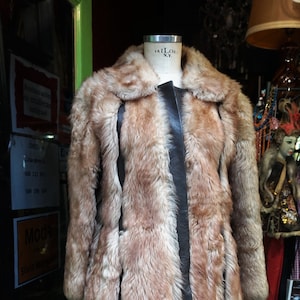Vintage Lamb Fur Leather Brown Coat Unisex // Preloved Clothes FAshion