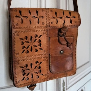 Borsa in pelle vintage Skin Messenger Bag // Borsa a tracolla // Borsa Unisex