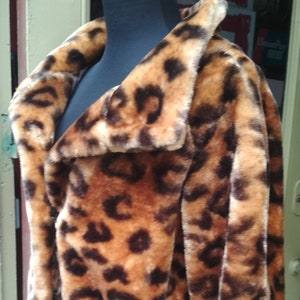 Vintage Leopard Print Faux Fur Jacket/ Medium Jacket