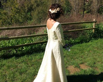Vestido de novia vintage marfil / vestido de lunares / vestido de novia romántico / vestido de fiesta / vestido de novia soñk