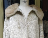 Vintage Faux Astrakhan White off Wedding Coat Vintage Style Jacket Vintage