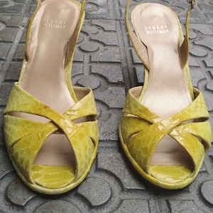 Vintage Stuart Weitzman Shoes / Vintage Snake Elegant Shoes / Patent Leather Shoes made in Spain