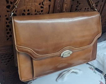 Vintage Handbag Leather 50s // Elegant Bag Fashion