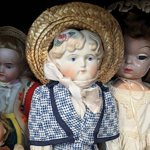 Blonde German Parian Doll M Gregory 18&quot; / Bisque Doll Antique / Alt, Beck & Gottschalck