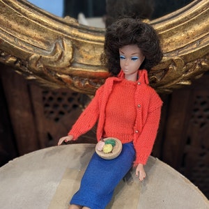 1960&#39;s Sweater Girl Set #976 Barbie Doll Outfit Vintage // Doll BArbie Mattel Outfit