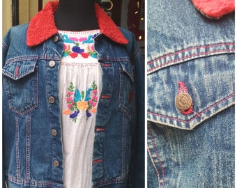 Vintage 90s Fiorucci Denim Jacket / Oversized Size L