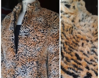 Vintage 80s Monterey Leopard Print Fux Fut Coat Sz 14 Fits L - Etsy