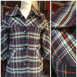 Vintage Plaid Women Coat / Womens Coat / Wool Coat Plaid
