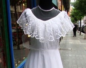 Vintage 70s Victorian style cape wedding dress lace Vintage Costume Dress
