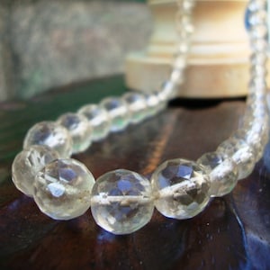 Vintage Rock Crystal Necklace Wedding /Jewelry Art Deco rock crystal bead necklace