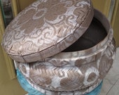 Vintage Huge Box Woven Rattan Wicker Handpainted Ethnic Boho Box Home Decor Hippie Style