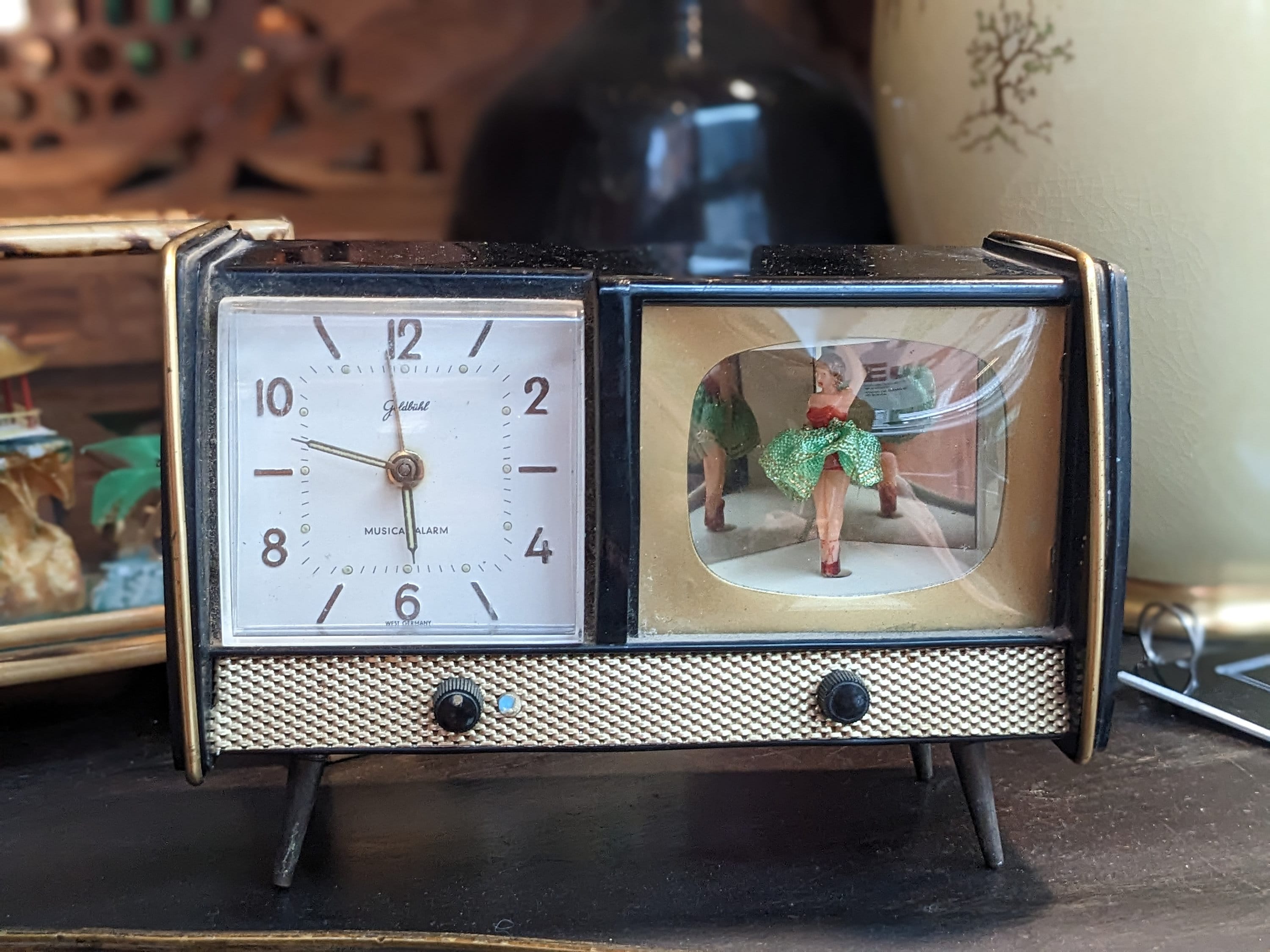 Mid Century GOLDBÜHL Alarm Clock With Dancer // Made in Germany - Etsy