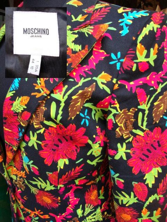 MOSCHINO Jeans Vintage Jacket Blazer / Floral Pri… - image 5